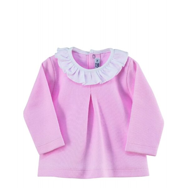 Camiseta Manga Larga Bebé Cuello Volante - Imagen 2