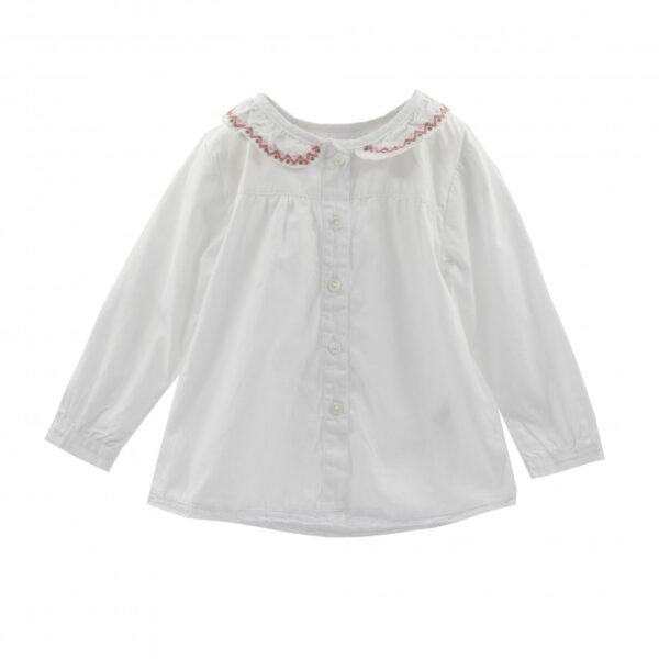 Camisa manga larga detalle cuello y  bajo puntilla-ALM-BGI05534 - Imagen 4