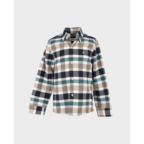 Camisa niño cuadros tricolor manga larga La Ormiga