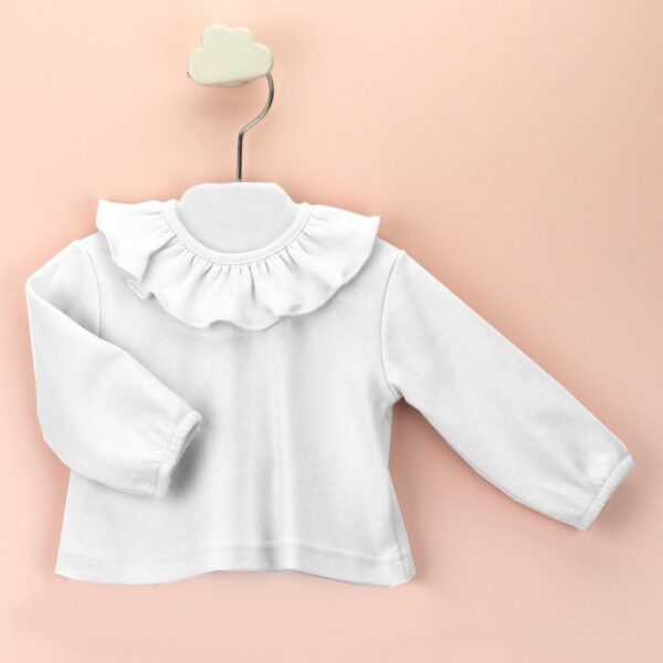 Camiseta Manga Larga y Cuello Volante