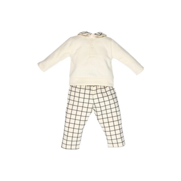Conjunto sudadera con bolsillos y pantalón cuadros - Imagen 2