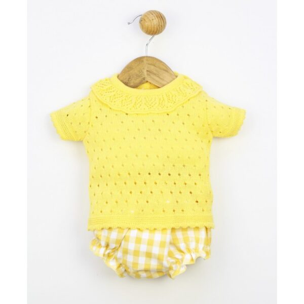 Conjunto Corto Bebé Cuello Volante Popys
