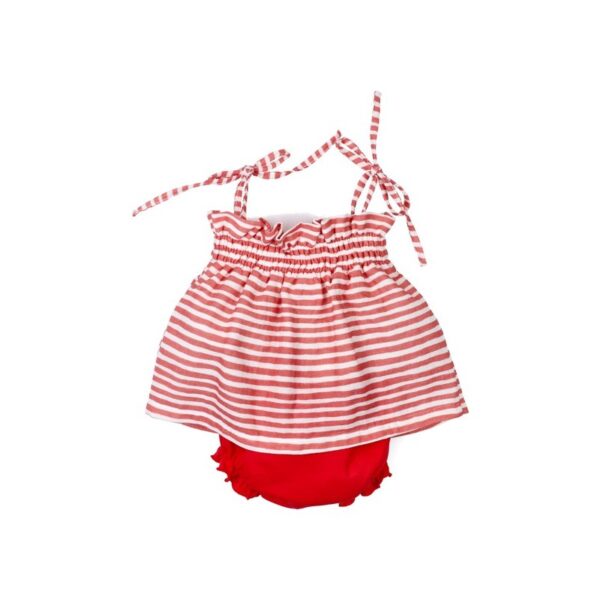 Conjunto corto rayas bebé niña Tony Bambino