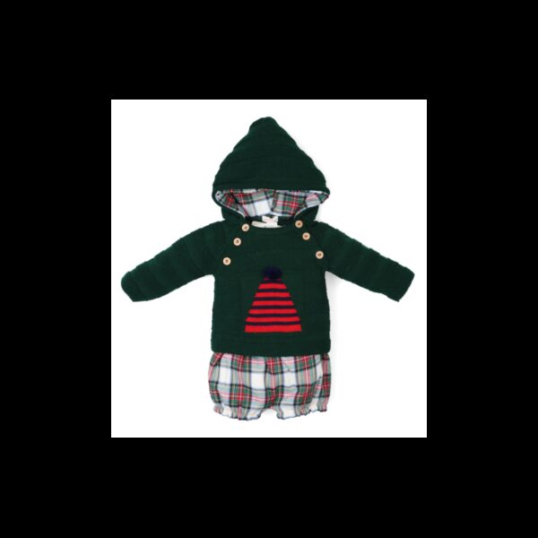 Conjunto de sudadera capucha y pantalón corto bebé