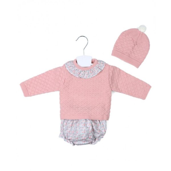 Conjunto bebé tejido combinado con gorro Tony Bambino