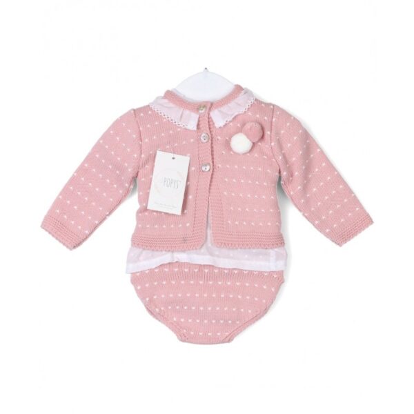 Conjunto Tres Piezas Punto Bebé Popys - Imagen 2