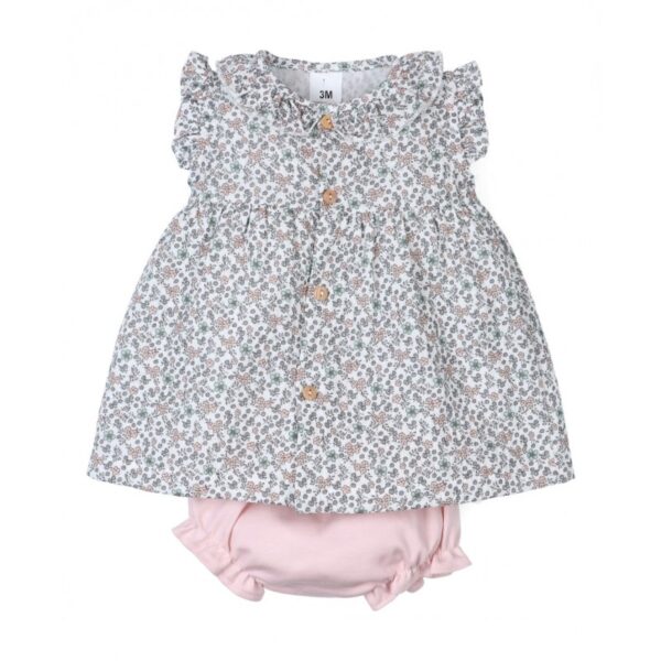 Vestido y Cubrepañal Florecitas - Tony Bambino
