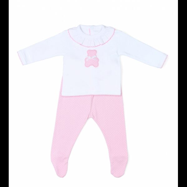 Conjunto largo osito cuello volante y polaina Tony Bambino