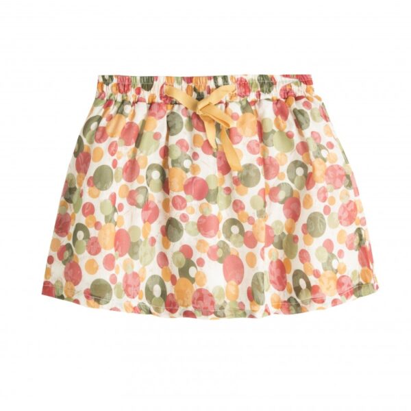 Falda cintura goma estampada círculos rojo y verde-ALM-KGI06918