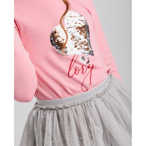 Camiseta niña manga larga rosa corazon La Ormiga - Imagen 4