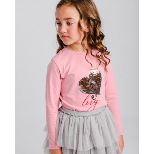 Camiseta niña manga larga rosa corazon La Ormiga - Imagen 6