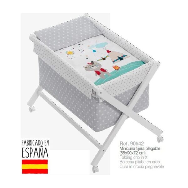 Minicuna tijera madera blanca Indio