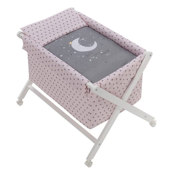 Minicuna tijera madera plegable modelo luna universo Interbaby