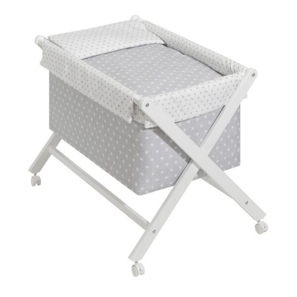 Minicuna Tijera Madera Blanca Modelo Star