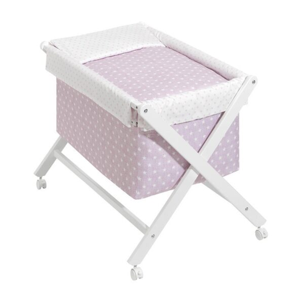 Minicuna Tijera Madera Blanca Modelo Star - Imagen 2