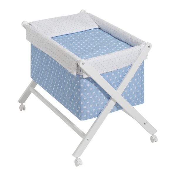 Minicuna Tijera Madera Blanca Modelo Star - Imagen 3