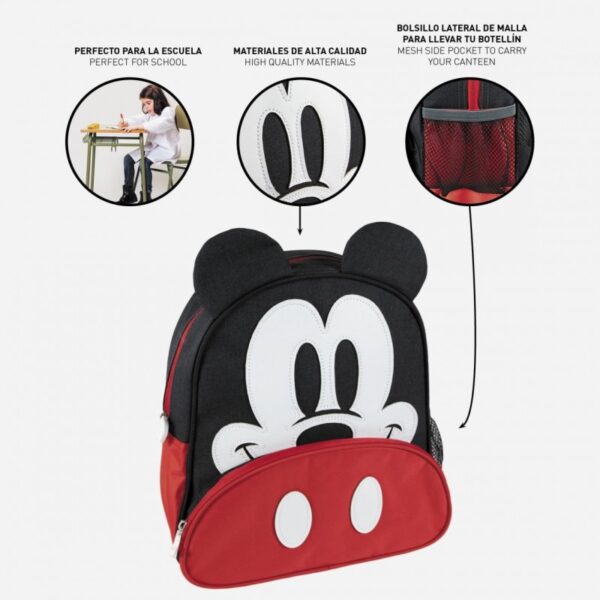 Mochila Infantil Escolar con Aplicaciones Mickey