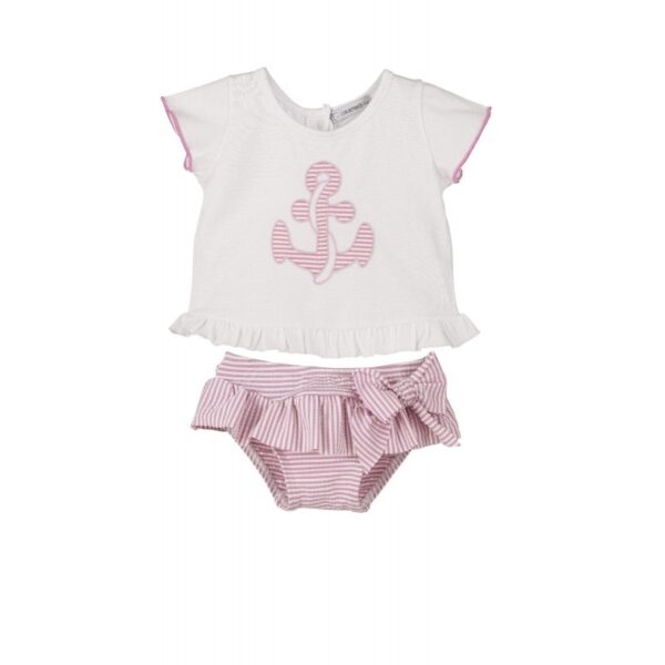 Conjunto baño Ancla bebé niña Calamaro Baby
