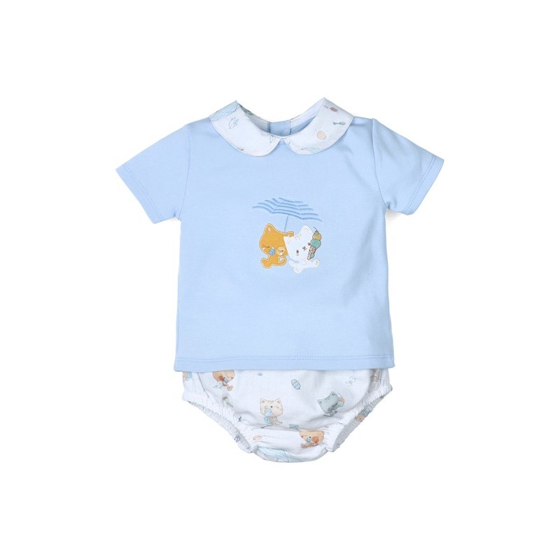 Conjunto corto bebé niño gatitos Tony Bambino