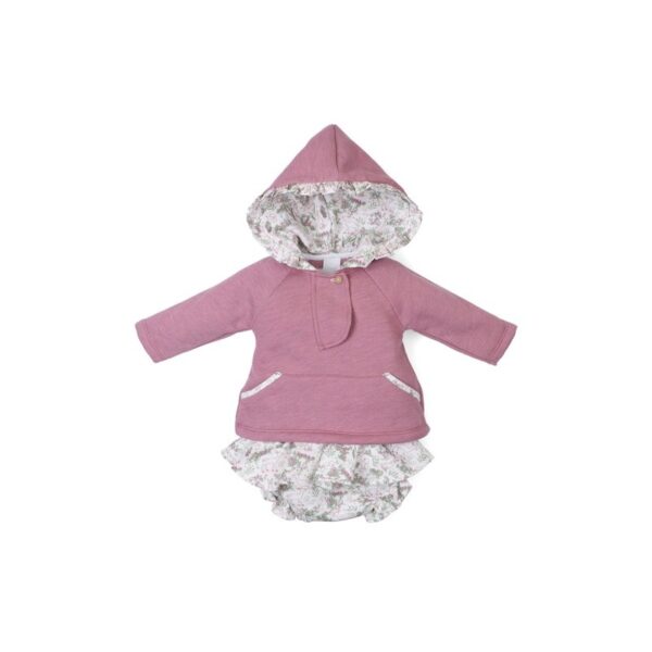 Conjunto corto bebé niña sudadera y cubrepañal-28213-Tony Bambino