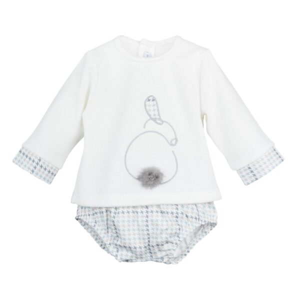 Conjunto manga larga pololo genil bebé niño-11027-Calamaro Baby