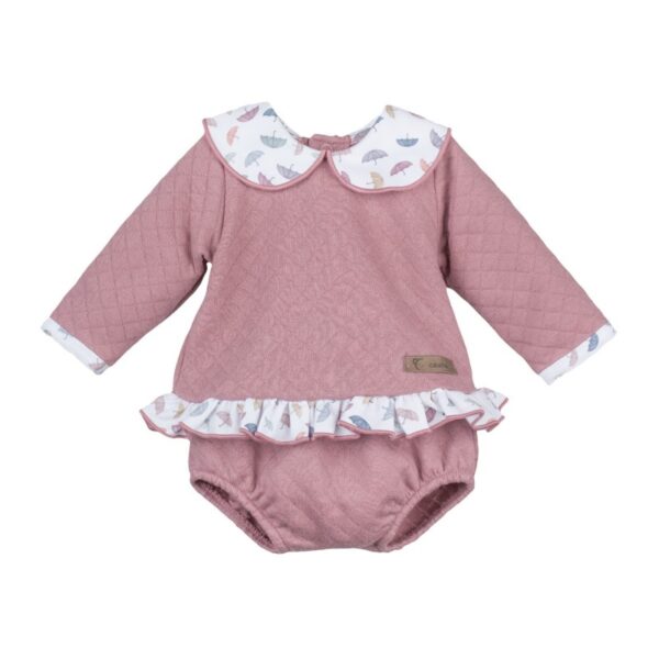 Conjunto manga larga pololo tormes bebé niña-11032-Calamaro Baby