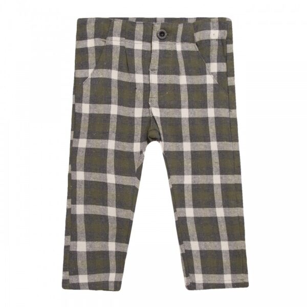 Pantalon chino cuadros verdes