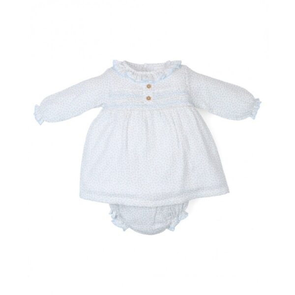 Vestido manga larga volante con cubrepañal Tony Bambino