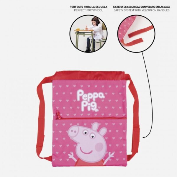 Saquito escolar cintas ajustables Peppa pig