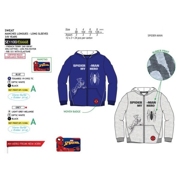 Sudadera con capucha niño Spiderman