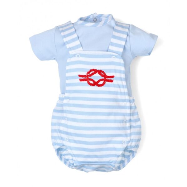 Conjunto Estilo Marinero Camiseta Manga Corta y Peto Tirantes - Tony Bambino - Imagen 2