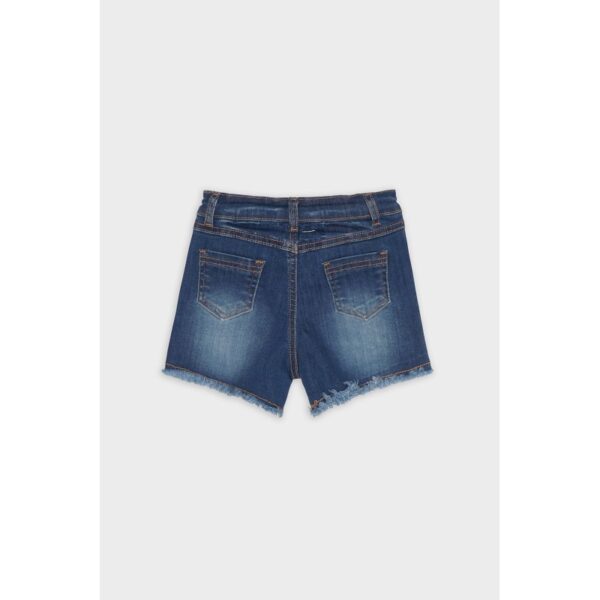 Pantalon corto denim niña detalle flores-Street Monkey