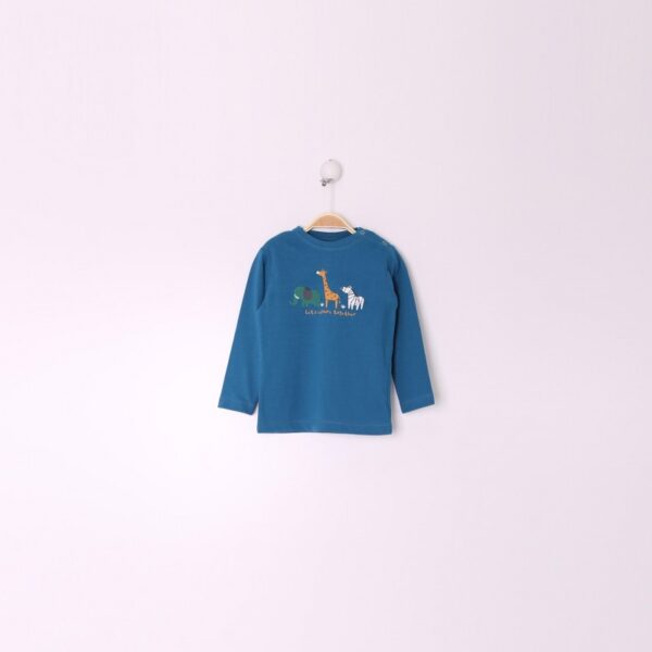 Camiseta Manga Larga Bebe Niño Color Mykonos - Imagen 3