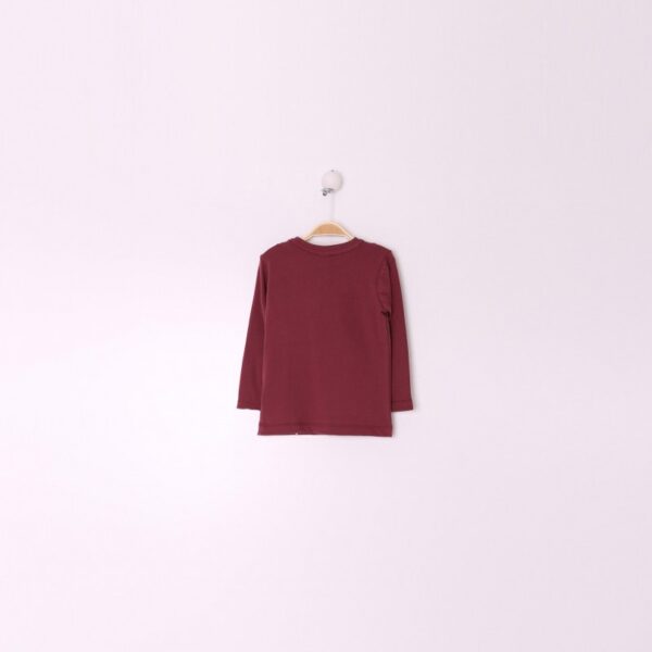 Camiseta Manga Larga Bebe Niño Color Burdeos - Imagen 4