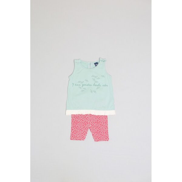 Conjunto corto algodón  bebé niña : camiseta desmangada y leggings-ALM-191041-Street Monkey - Imagen 2