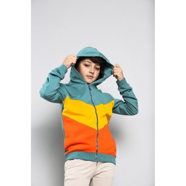 Sudadera Multicolor con Capucha y Cierre con Cremallera - Imagen 2