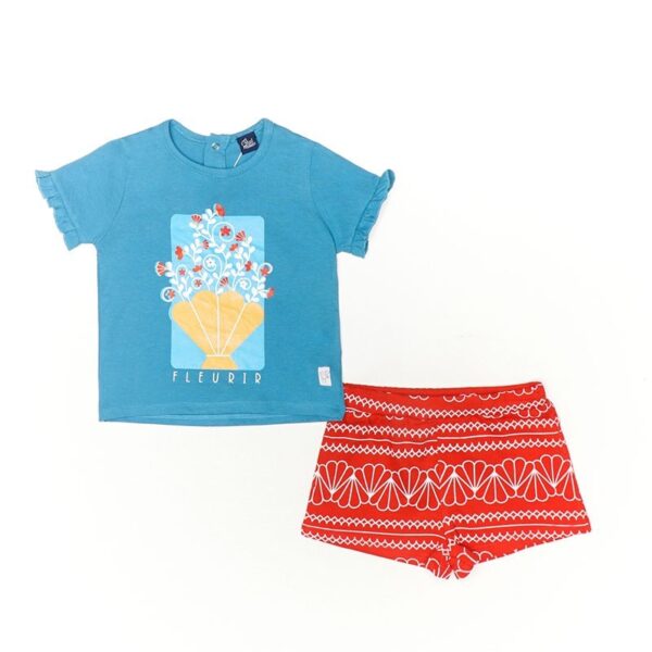 Conjunto camiseta manga corta y pantalón corto flowers Street Monkey - Imagen 8