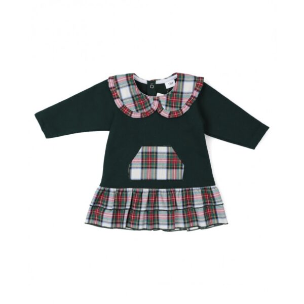 Vestido Manga Larga Bebé Maxicuello Estampado Cuadros